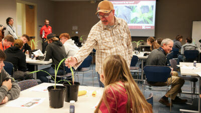 High school students attend an Ag Summit session