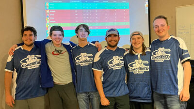 One of Concordia's Esports team, Valorant, from left to right: Ethan Cronin, Denny McAtee, Titus Woodburn, Tristin Kinderknect, Parker Reece, Logan French