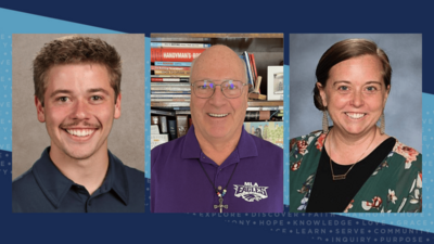 3 headshots. A younger gentleman with spiky hair and a big smile, an older, balding gentleman, and a youngish woman with brown hair.