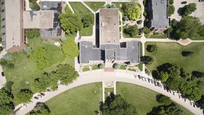 Aerial photo of campus