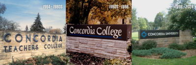 Concordia's signs through the years